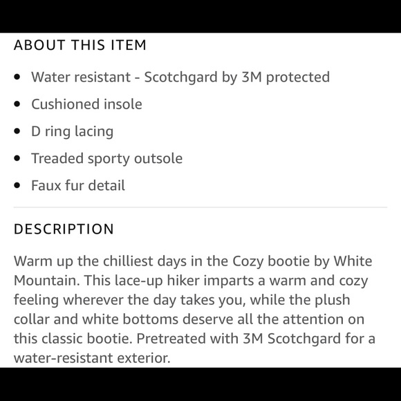 White Mountain Shoes, Cozy Bootie, Lace up hiker boot, Size 8.5, White - Picture 12 of 16